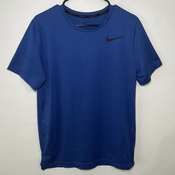 Nike Pro Standard Fit Athletic Tee T Shirt Men Size S Small Blue Gym Running Dri - Picture 1 of 12